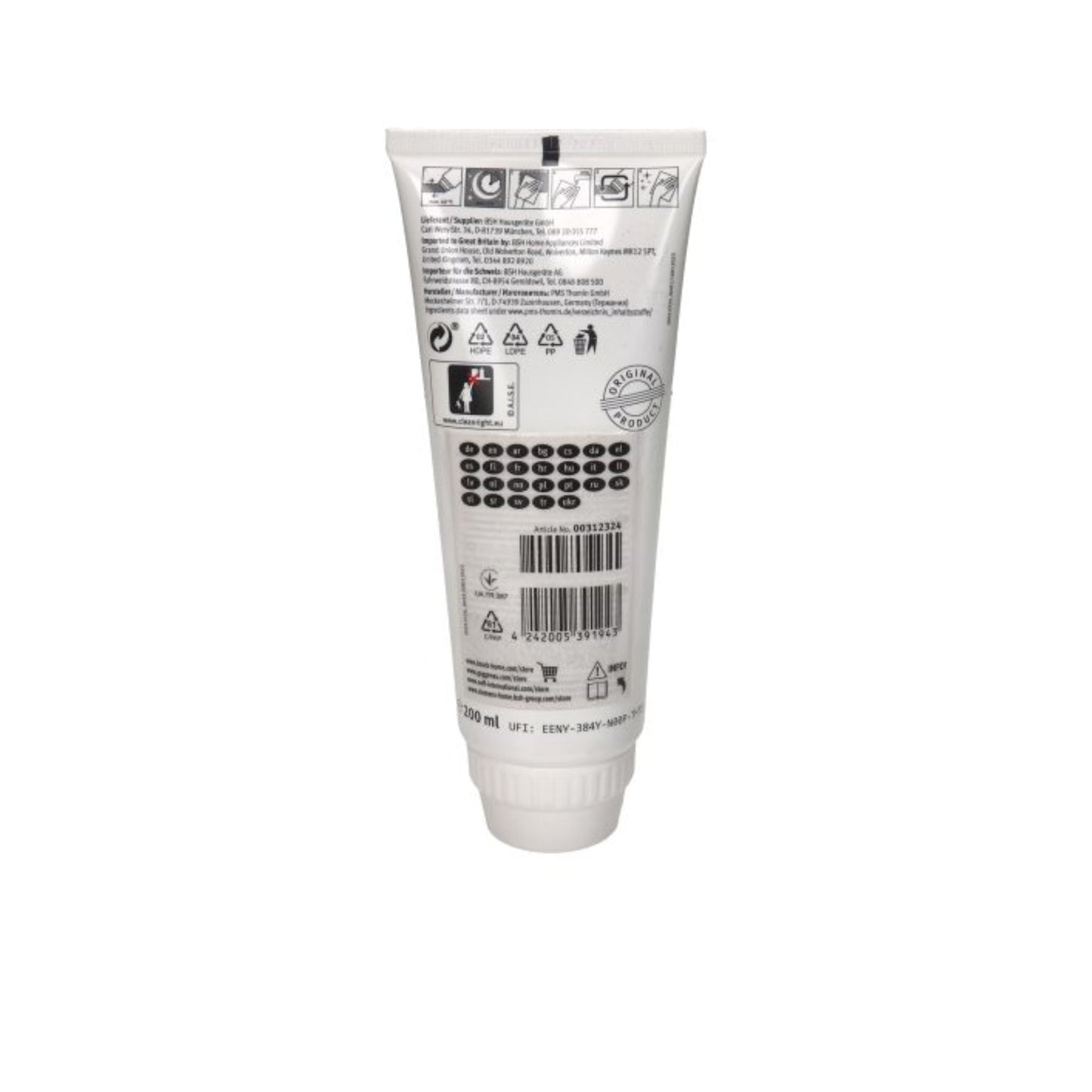 Genuine Bosch Neff Siemens K2R Cooker Oven Cleaner Active Gel 200ml Part # 00312324
