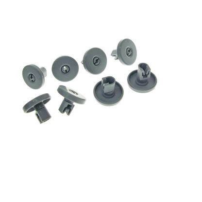 Genuine Electrolux Zanussi Dishwasher Lower Basket Wheel Kit Grey 8 Pack Part # 50286965004